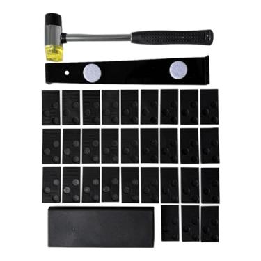 Imagem de Ｂｅｓｇａ 33 peças Kit de instalação de piso de madeira Barra de tração Fácil de usar o encaixe de madeira portátil Mallet não deslizamento Mallet 30