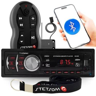 Imagem de Aparelho Rádio Automotivo Mp3 Carro Fm Usb Player Bluetooth Sd + Contr