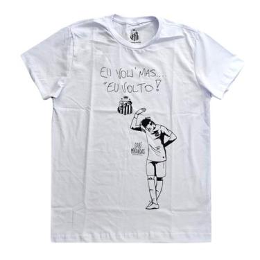 Imagem de Camiseta Santos Neymar Jr Eu Vou Mas eu Volto Original - SPR, Branco, 