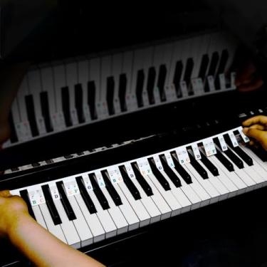 Imagem de Adesivos coloridos removíveis para teclas de piano para 88 teclas de silicone reutilizáveis e reutilizáveis para iniciantes