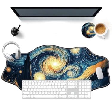 Imagem de ZHJLZQAI Mouse pad, 90 x 40 cm, mouse pad kawaii, mousepad estético, mouse pad irregularidade, mouse pad para teclado de escritório, com base de borracha antiderrapante, mouse pad grande para jogos,