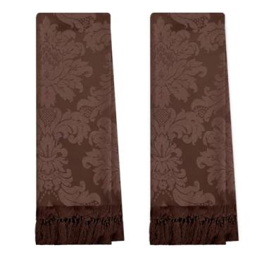 Imagem de 2 Mantas Xale Para Poltrona Pequena Peseira 0,70 X 1,80 (16 MARROM CHOCOLATE)