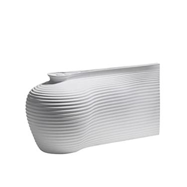 Imagem de Vaso Vaso de resina geométrica moderna, recipiente minimalista para arranjo de flores, sala criativa, mesa de jantar, decoração de vaso central, decoração de escritório Vaso de flores(Branco)