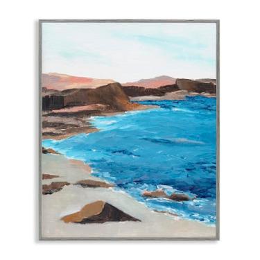 Imagem de Stupell Industries Arte de parede giclée emoldurada cinza Red Mountain Beach por Nikita Jariwala, 28 x 35 cm