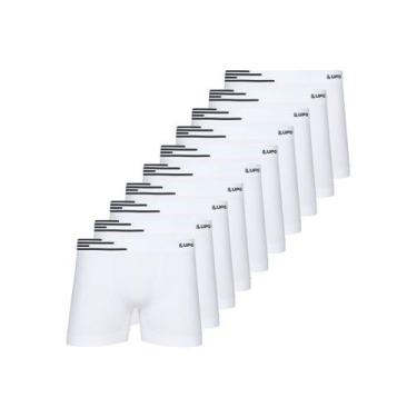 Imagem de Kit com 10 Cuecas Boxer Lupo 436-002, Branco, M
