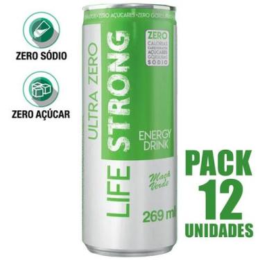 Imagem de Energético Life Strong Energy Drink 12 unidades Maça Verde