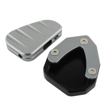 Imagem de UGPLM Brace lateral Tripé Malado o kit de almofada Substitua as peças por acessórios de motocicleta de metal da chave de metal para montagem simples para, Cinza Prateado