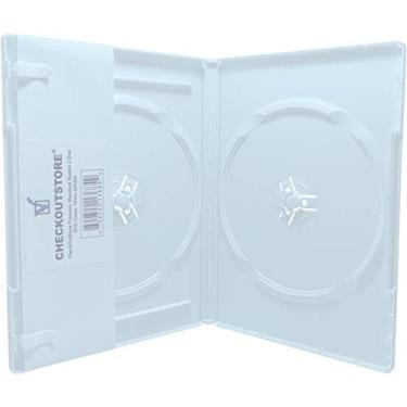 Imagem de CheckOutStore (25) Capas de DVD duplas padrão premium de 2 discos 14 mm (branco)