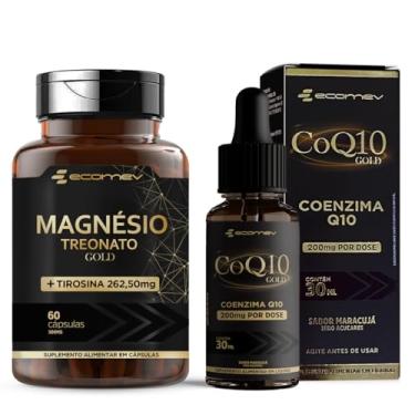 Imagem de Kit Coenzima Q10 200Mg + Magnesio Treonato Com L- Tirosina 500Mg - Ecomev