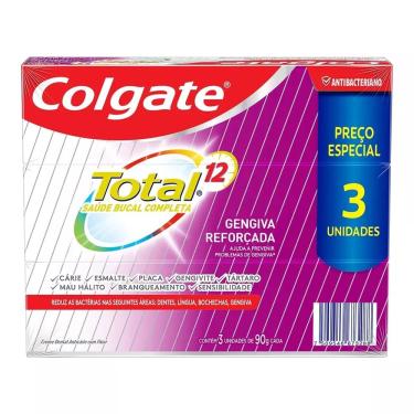 Imagem de Creme Dental Colgate Total 12 Gengiva Reforçada 3 unidades 90g