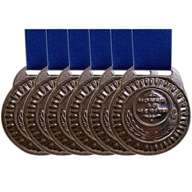 Imagem de Kit 6 Medalhas Ouro Prata Bronze Honra Mérito Bonitas 35mm prata