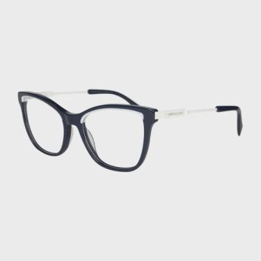Imagem de Armação para Óculos de Grau Original Sabrina Sato Azul e Branco Gatinho Acetato Sem plaqueta Feminino SS728
