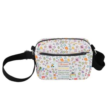 Imagem de PXTIDY Bolsa tiracolo Heart Stop TV Show Lgbtq presente Hi Leaves Travel Crossbody Bolsa Spotify Hot TV Series Gifts, Bege, Small