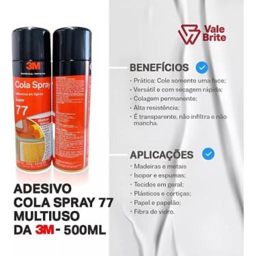 Imagem de Kit 2 Cola Adesivo 77 3m Spray Multiuso 330g 