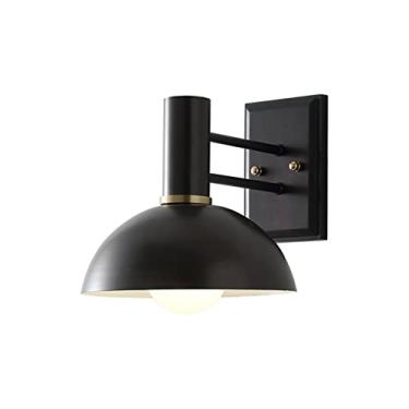 Imagem de HOSETEON Luz de parede europeia Europa metal preto minimalista suporte de montagem de parede luz pendente interior E27oom g quarto cabeceira, luz de parede