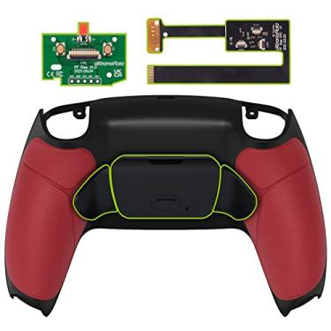 Imagem de eXtremeRate Red Rubberized Grip Programable RISE 2.0 Remap Kit for PS5 Controller BDM-010 BDM-020 Models, Custom Upgrade Board & Redesigned Back Shell & Back Buttons Set for PS5 Controller