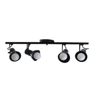 Imagem de Spot Trilho 4 Sobrepor Direcionável E-27 Preto - Set Iluminação