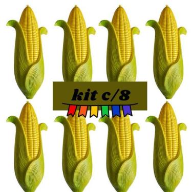 Imagem de kit c/8 Milhos Decorativo de Plástico 40 cm Decoração de Festa Junina 