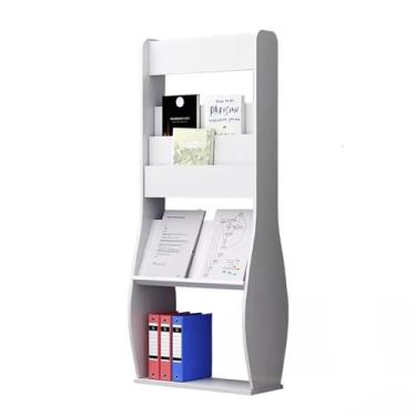 Imagem de Porta-jornais de chão Rack de revista de chão, rack de exibição de folhetos, rack de dados vertical, livros de piso e rack de jornal, suporte de exibição de folheto Porta-revistas de chão