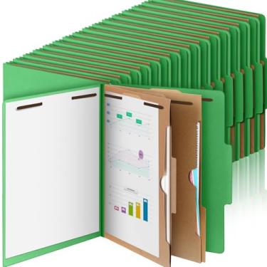 Imagem de Skyygemm 36 pastas de classificação tamanho carta, 2 divisórias de bolso, pastas de arquivo com expansão de 5 cm, fixadores de 2 pinos, organizadores de escritório resistentes para professores