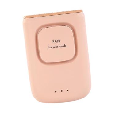 Imagem de Generic Ventilador de pescoço pendurado recarregável ventilador de cinto vestível leve 3 velocidades de mão/mesa de mesa/cintura para executar pilotagem de, Rosa