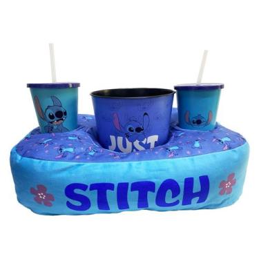 Imagem de Kit Almofada Balde Pipoca E Copos Stitch - Zona Criativa