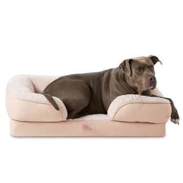 Imagem de TOWN & COUNTRY EVERYDAY CuddleTown Sofá reforçado sólido confortável para animais de estimação, espuma de caixa de ovo de suporte e calmante, repelente de água, fundo antiderrapante, capa lavável na