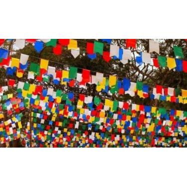 Imagem de Kit 10 metros bandeirinha plástico decoração festa junina - loja do ab