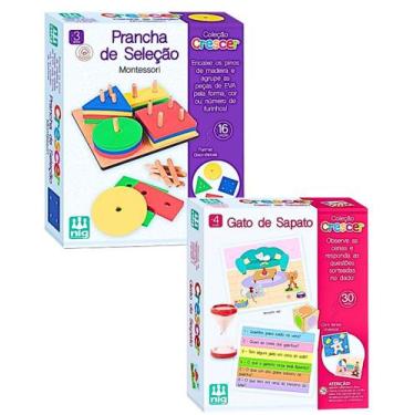 Imagem de Kit Jogo Educativo Infantil Gato de Sapato E Brinquedo Encaixe 3 Anos 