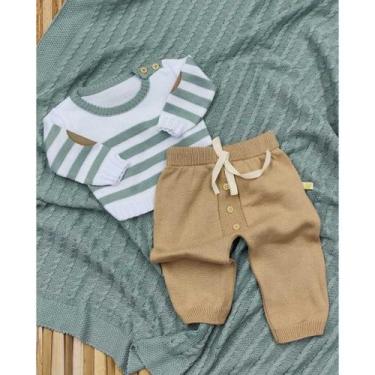 Imagem de Saída de Maternidade Tricô Conjunto 3 peças - Samy Baby, Verde