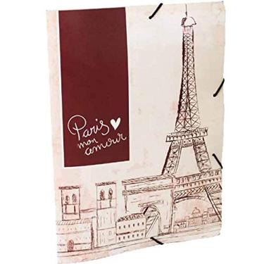 Imagem de Pasta Aba Elástico Oficio Mundi Paris 335x235mm Vermelho 1 unid DELLO