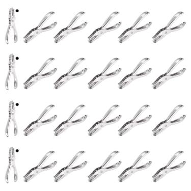 Imagem de PATIKIL Furador de furo único de 1/20.3 cm, pacote com 24 perfuradores de papel de metal, para etiqueta, artesanato, scrapbook, ingresso, prata