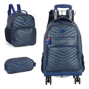 Imagem de Mochila Rodinhas 360 Haste Dupla Crinkle Metalizado Up4you - Luxcel, A