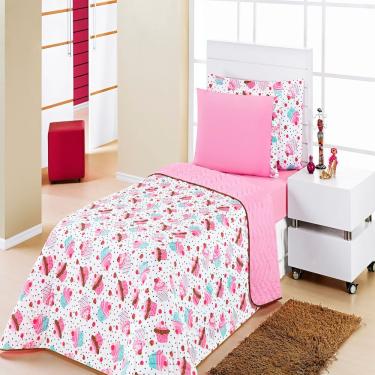 Imagem de Cobre Leito Kids Cupcake Enxovais Aquarela 4 Peças