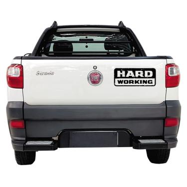 Imagem de Adesivo Hard Working + Working Fiat Strada Kit 3 Pcs Strda45 Preto