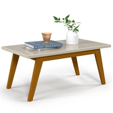 Imagem de Mesa De Centro Patrimar Laila Off White Com Cedro