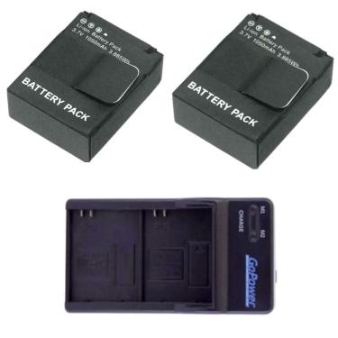 Imagem de Kit 2 Baterias e Carregador de Carro e Parede - GoPro Hero 3/3+