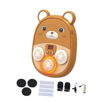 Imagem de UGPLM Máquina de boxe musical com função de brinquedo esportivo para adultos, alvo de parede de boxe eletrônico para exercícios, esportes, fitness, Marrom, 27.5x22x4.35 Cm