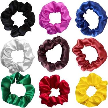 Imagem de Kit 30 Scrunchie Xuxinha Cetim - Artesanal, Verde Neon