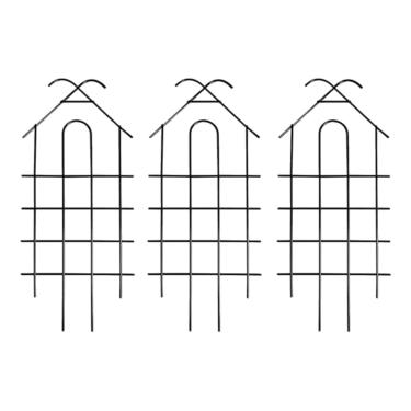 Imagem de Fenteer 3 peças de treliças para plantas trepadeiras, suporte para flores, suporte para plantas trepadeiras de ferro para jardim, quintal, interior, exterior,