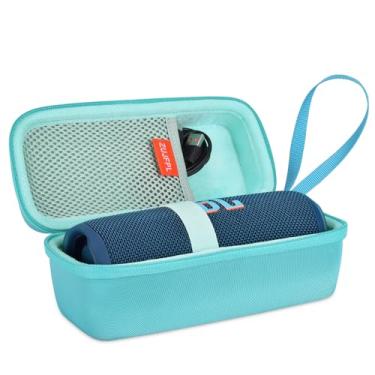 Imagem de ZUJFPL Capa Rígida De Eva Para Alto-Falante Bluetooth Portátil À Prova D'Água Jbl Flip 6, Bolsa Protetora Viagem Premium Fit 5, Compatível Com Cabo Usb E Carregador - Verde Pavão