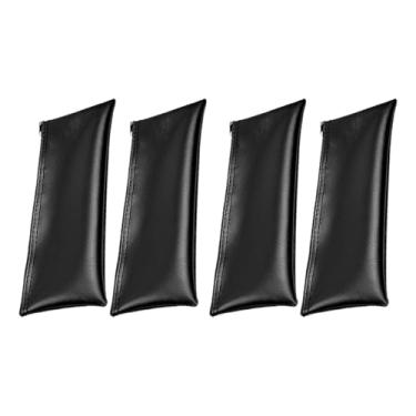 Imagem de Estojo Para Microfone - 4X Bolso Para Microfone Em Couro Sintético PU - Capa Em Couro Sintético Com Zíper E Cordão Ajustável Antipó E Antichoque Para Karaokê, Gravação, Transmissões Ao,