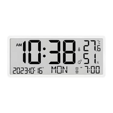 Imagem de Grande Relógio De Parede Digital LED Com Controle Remoto Alarme Data S