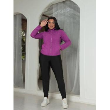 Imagem de jaqueta de moleton feminino dupla face - Krayani, Roxo, GG