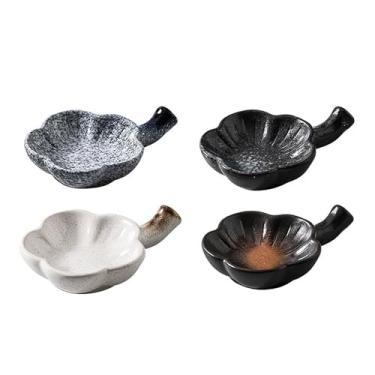 Imagem de FYUEROPA Pratos de molho de porcelana, tigelas de molho de sushi, utensílios de mesa, pratos de aperitivos, ramequins empilháveis, conjunto de 4