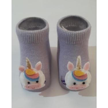 Imagem de Meia Para Bebê 0 á 6 Meses Unicórnio Lilás - Ana Ju Baby