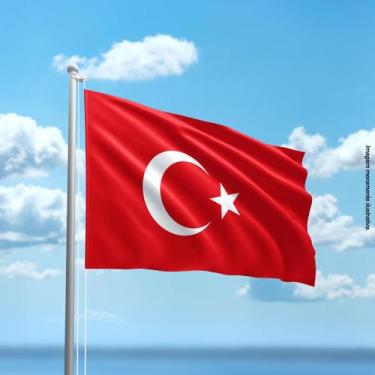 Imagem de Bandeira da Turquia 80cmx140cm Tecido Oxford 100% Poliéster - Presente