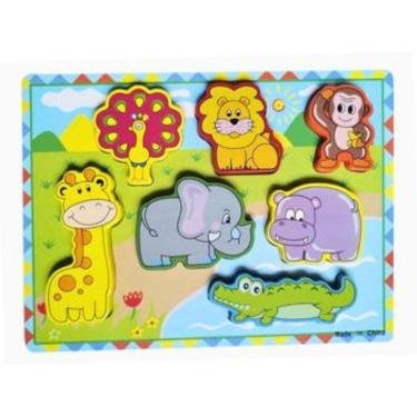 Imagem de Didaticos Aprenda Brincando Animais da Floresta DM Toys Jogo Encaixar Brinquedo Recreativo Educativo