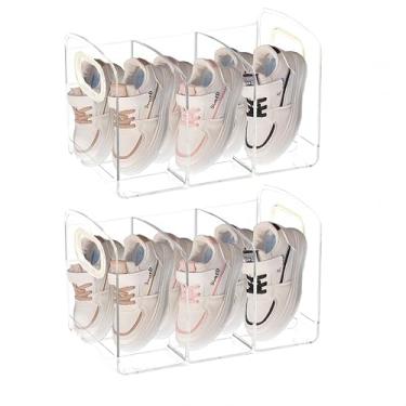 Imagem de Sapateira infantil transparente de acrílico, organizador de sapatos de bebê montado na parede, organizador de sapatos infantis de 3 seções, organizadores e armazenamento de bebê, caixas empilháveis de