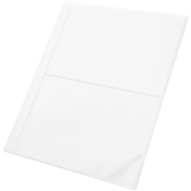 Imagem de SHINEOFI 10 folhas de fichário para colecionadores, páginas de moeda de plástico transparente com 2 bolsos para refil de fichário de três anéis, páginas de fichário para álbuns de notas de notas